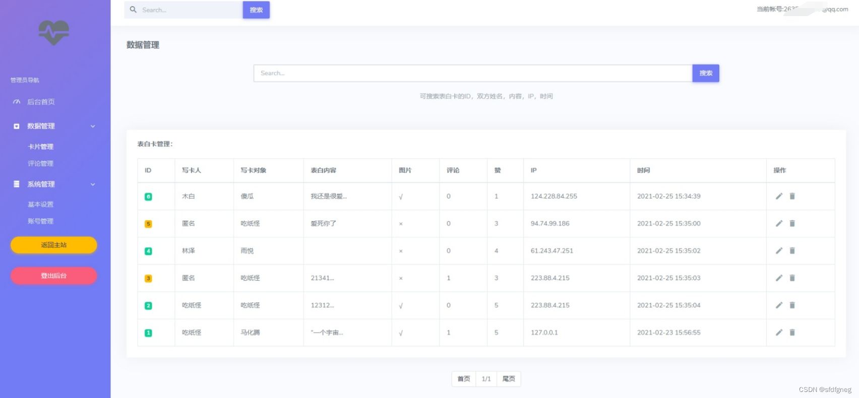 CZCW表白墙LoveCards系统源码1.0.3.3版本/粉色UI很好看/功能也强大 PHP源码 第6张 CZCW表白墙LoveCards系统源码1.0.3.3版本/粉色UI很好看/功能也强大 PHP源码 第6张