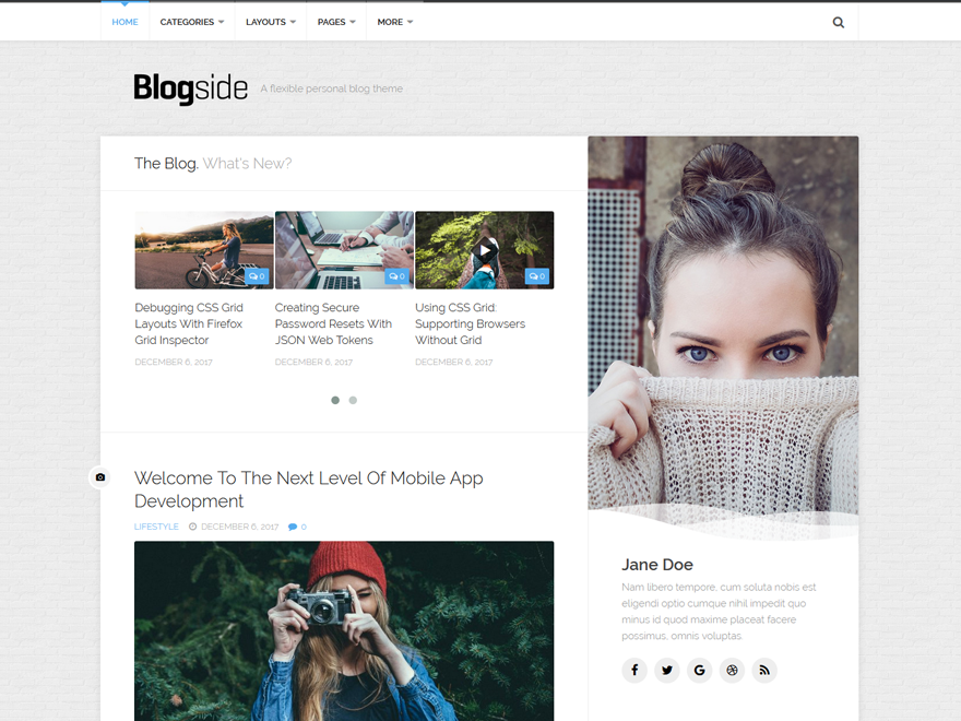 图片[1]-免费WordPress blogside简洁个人博客主题-51源码