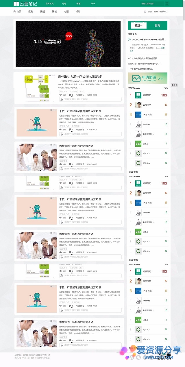 图片[1]-免费WordPress 运营笔记CMS博客酷站主题-51源码